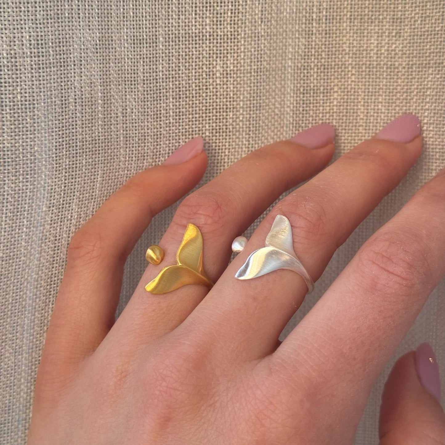 Whale Tail Ring Silver